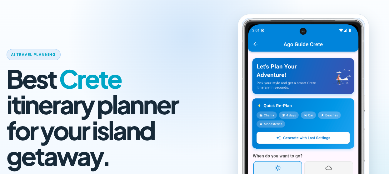 Ago Planner: Build a Personalized Crete Itinerary in Minutes